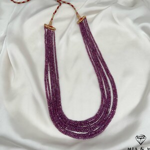 6-row ruby stone chain/ chain with ruby gemstones