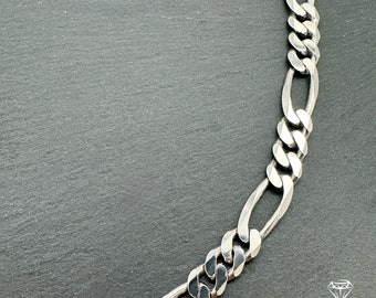 Figaro chain in 925 silver/ chain in silver with diamonds