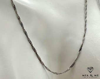Catena a corda piatta in argento 925 / catena in argento 925