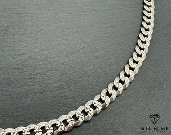 Catena in argento catena barbazzale argento 925 diamanti / collana vintage in argento 925