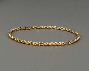 Gold bracelet 585 gold cord bracelet / bracelet in 14 carat gold / unisex gold
