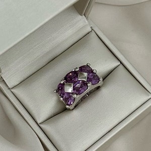Vintage amethyst ring in 925 silver/ring in 925 silver with amethyst