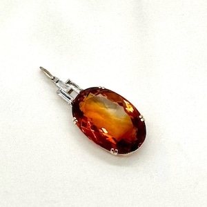Vintage pendant in 585 gold with citrine / necklace pendant in 14 carat gold with orange stone / vintage gold jewelry