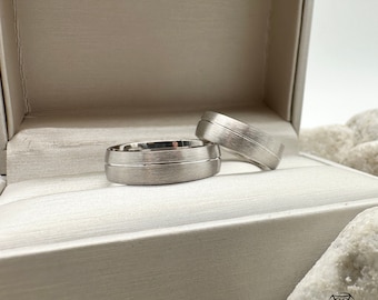 Wedding rings, engagement rings, wedding rings, partner rings made of matt 925 silver