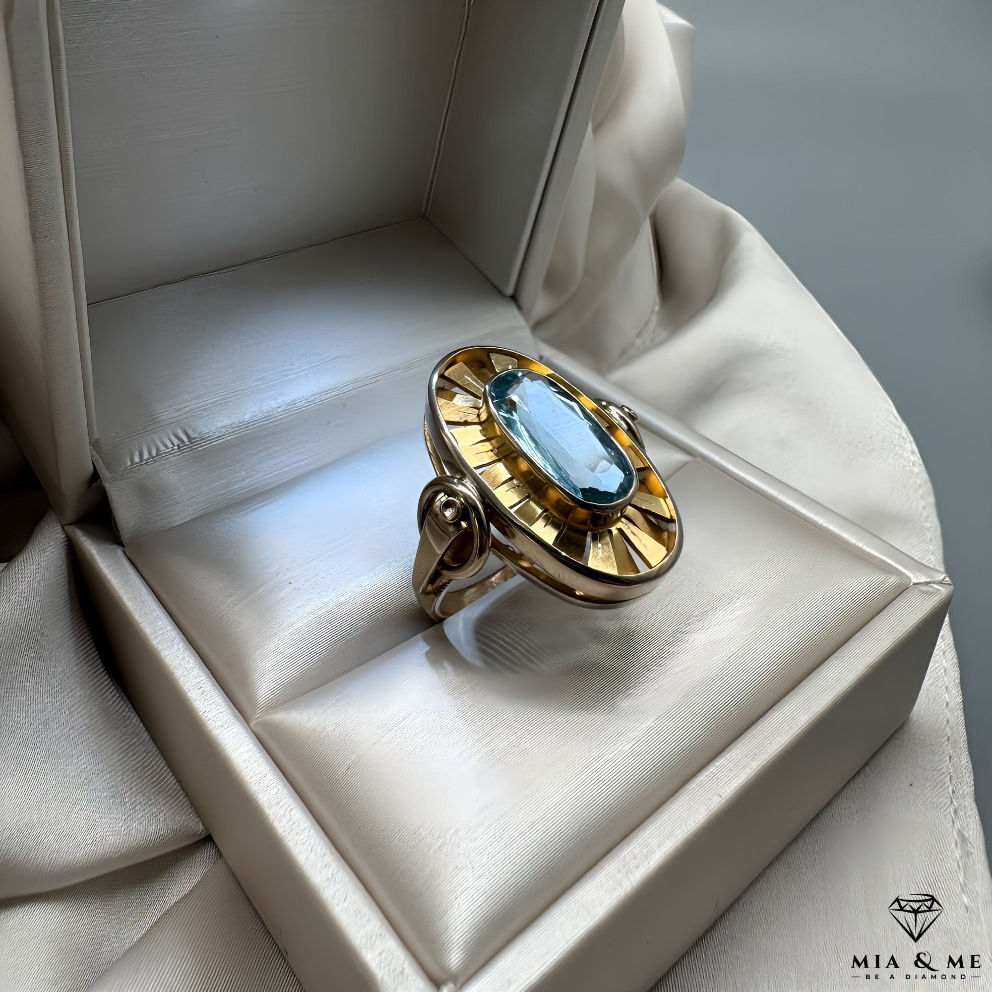 Vintage-Ring in 585 Gold 14 Karat Gelbgold besetzt mit einem 