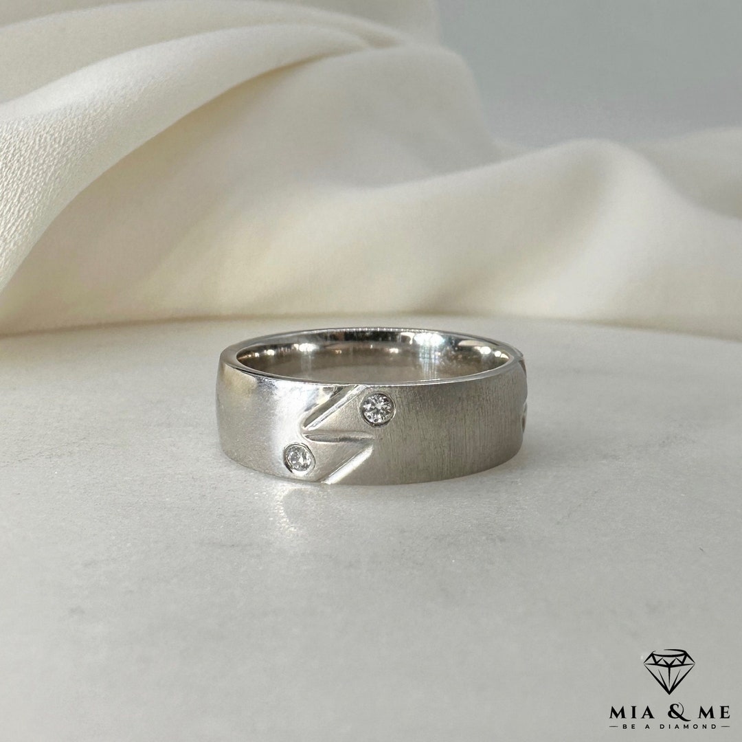Bague Vintage En Argent Sterling Avec Zirconium - Taille 59, Années 1970, Occasion