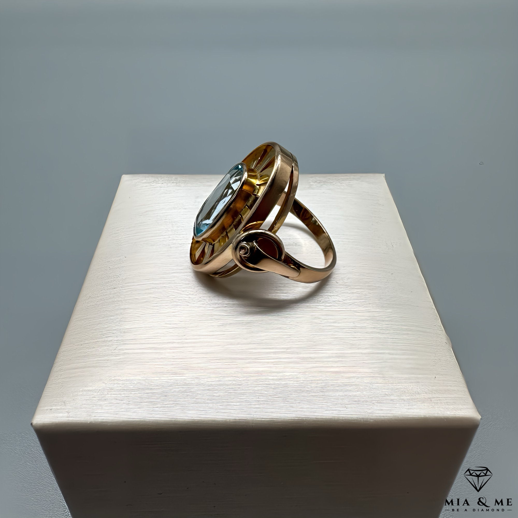 Vintage-Ring in 585 Gold 14 Karat Gelbgold besetzt mit einem 