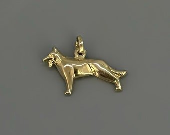 German Shepherd pendant in 333 gold / gold pendant dog motif in 8 carat gold