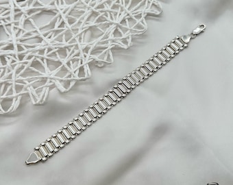Vintage Bracelet in 925 Silver / President Band in 925 Vintage Bracelet in 925 Silver / President Band in 925