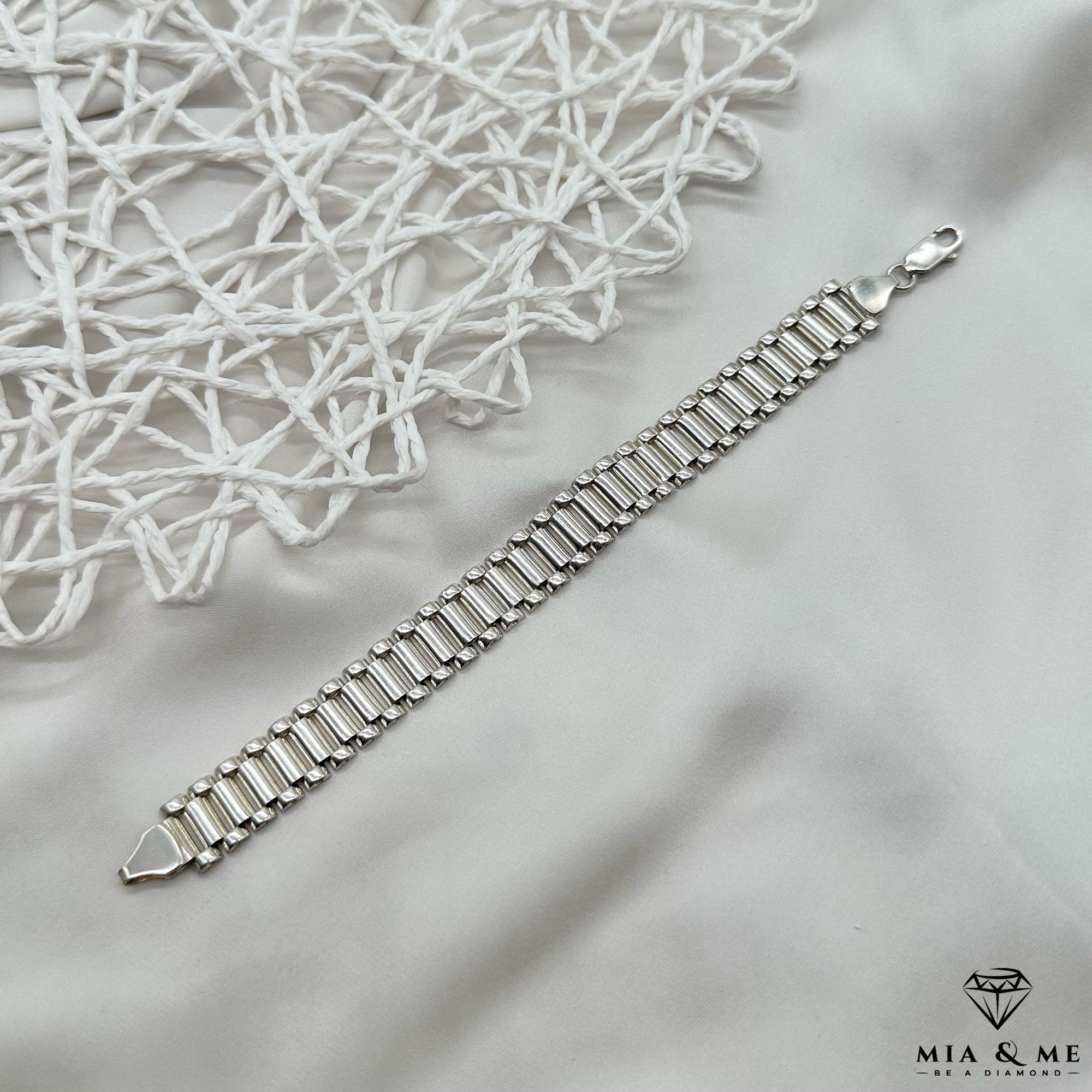 Vintage Bracelet in 925 Silver / President Band in 925 Vintage Bracelet in 925 Silver / President Band in 925