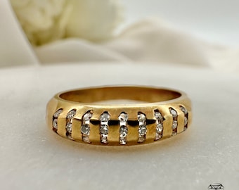 Vintage ring in 585 gold (14 carat) with 0.27ct brilliants / diamond ring in 14 carat gold