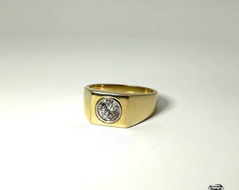 Men's Ring With Brilliant/diamond 1.05 Ct TW -VVS1 in 585 Men's Ring With Brilliant/diamond 1.05 Ct TW -VVS1 in 585