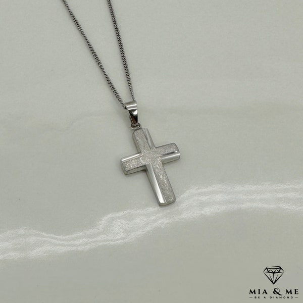 Kreuz in 925 Silber diamantiert/ Anhänger Kreuz diamantiert 925 Silber