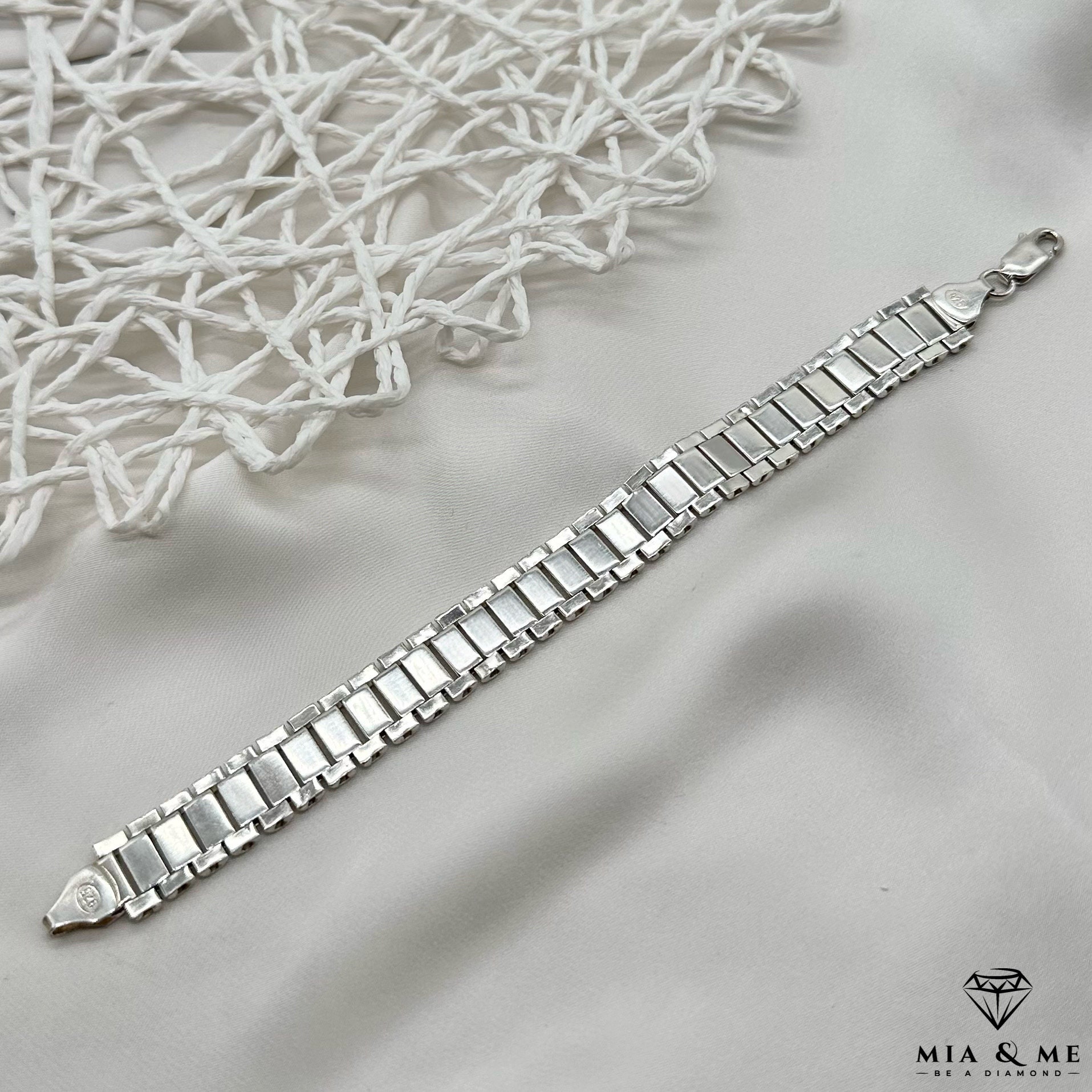 Vintage Bracelet in 925 Silver / President Band in 925 Vintage Bracelet in 925 Silver / President Band in 925