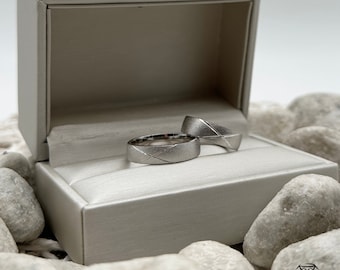 Wedding rings, engagement rings, wedding rings, partner rings made of brushed/polished 925 silver