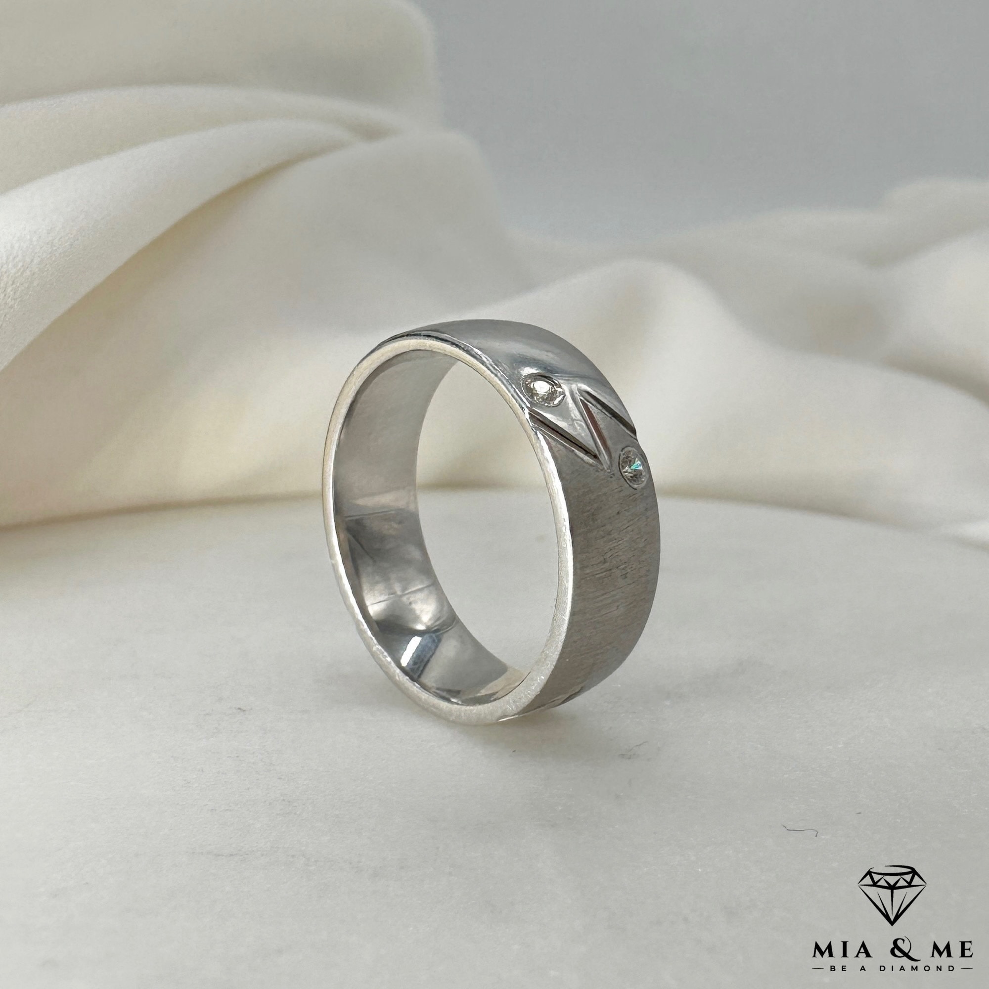 Bague Vintage En Argent Sterling Avec Zirconium - Taille 59, Années 1970, Occasion