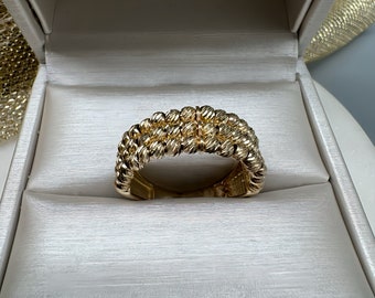 Gold ring in 585 yellow gold with Dorika balls / ball ring in 14 carat gold