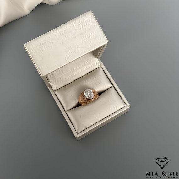 Vintage Ring in 583er Roségold mit Zirkonia  / Goldring in 14 Karat Roségold mit Zirkonia