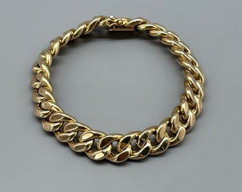 Gold bracelet in 585 gold / tank bracelet in 14 carat gold / wide gold bracelet / unisex bracelet