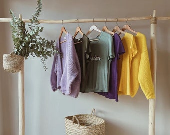 Handmade Minimalist Wooden Clothes Rack - Eco-Friendly & Stylish