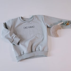 Baby Kleinkinder Pullover Grau Ciao Kakao Milk box neutral outfit 56-104 altuhandmade french terry basic Bild 4