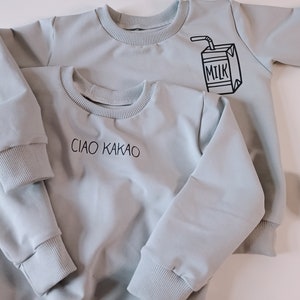 Baby Kleinkinder Pullover Grau Ciao Kakao Milk box neutral outfit 56-104 altuhandmade french terry basic Bild 1