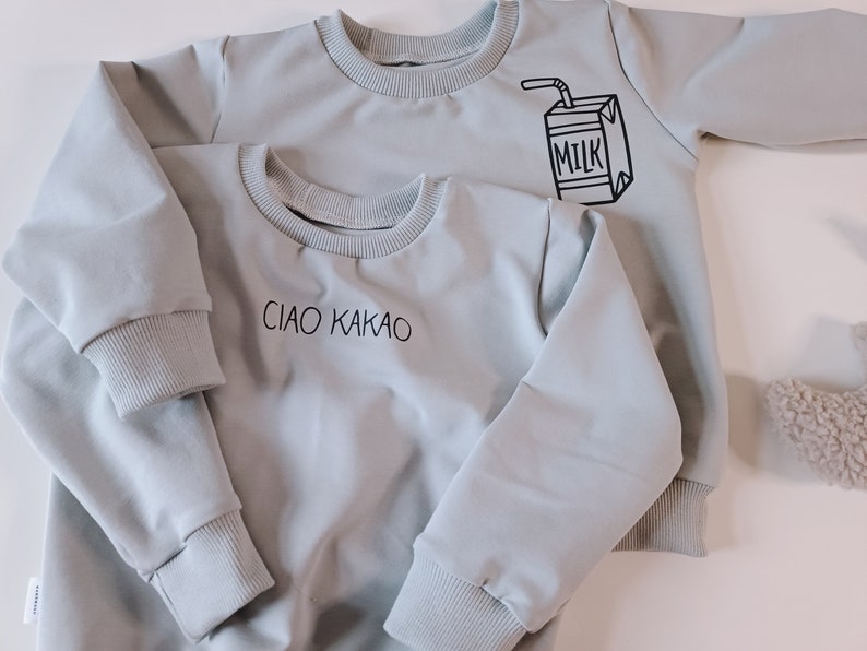 Baby Kleinkinder Pullover Grau Ciao Kakao Milk box neutral outfit 56-104 altuhandmade french terry basic Bild 1