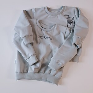 Baby Kleinkinder Pullover Grau Ciao Kakao Milk box neutral outfit 56-104 altuhandmade french terry basic Bild 2