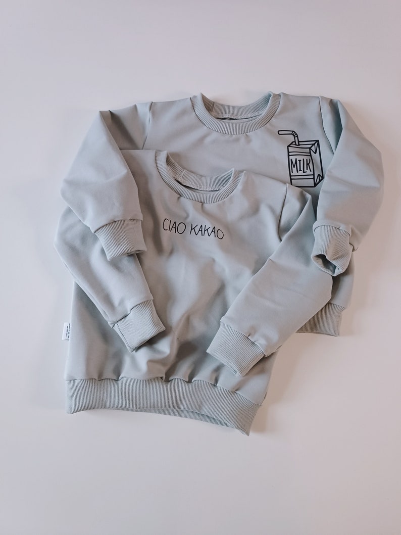 Baby Kleinkinder Pullover Grau Ciao Kakao Milk box neutral outfit 56-104 altuhandmade french terry basic Bild 2