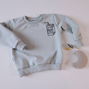 Baby Kleinkinder Pullover Grau Ciao Kakao Milk box neutral outfit 56-104 altuhandmade french terry basic Bild 3