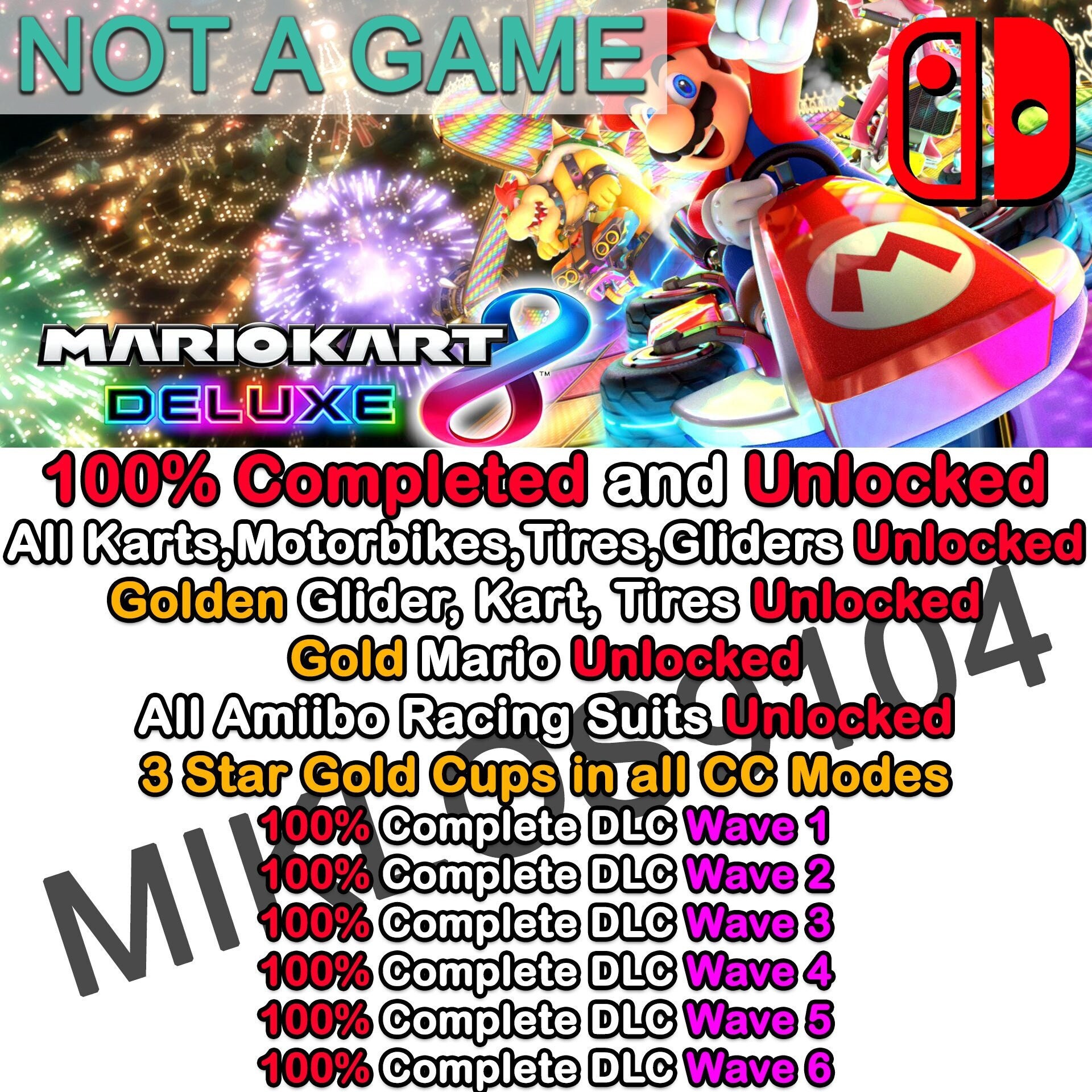 Super Mario Kart 8 Deluxe Save Data - Etsy