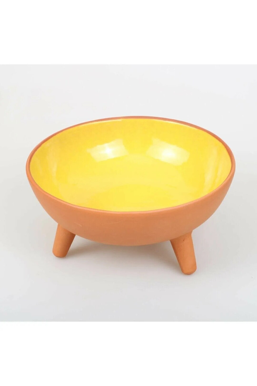 Footed Glazed Pottery Cat Food Container ,pet Food Stand, Pet Bowl Stand, Pet Water Bowl, Cat