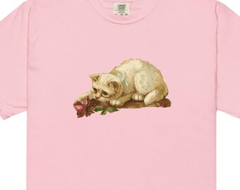 Vintage Cat Illustration Comfort Colors T-Shirt