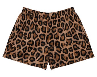 Cheetah Print Athletic Shorts - Made with Recycled Materials
