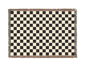 Cozy Checkerboard Woven Blanket, Perfect for Home Decor, Gift for Cozy Nights, Picnic Blanket, Living Room Throw