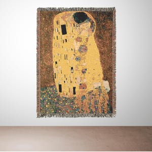 Gustav Klimt Blanket, Art Throw, Home Decor, Tapestry Wall Hanging, Gift for Art Lover, Cozy Sofa Blanket