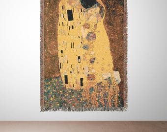 Gustav Klimt Blanket, Art Throw, Home Decor, Tapestry Wall Hanging, Gift for Art Lover, Cozy Sofa Blanket