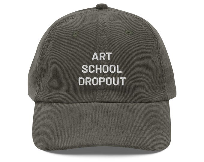 Art School Dropout Vintage Corduroy Hat