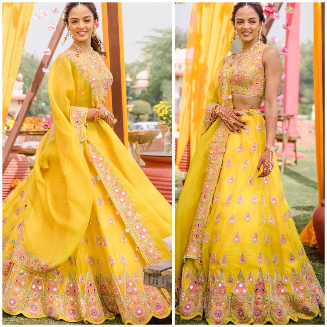 Yellow Haldi Lehenga Choli Wedding Lehenga for Women Partywear Lehenga ...