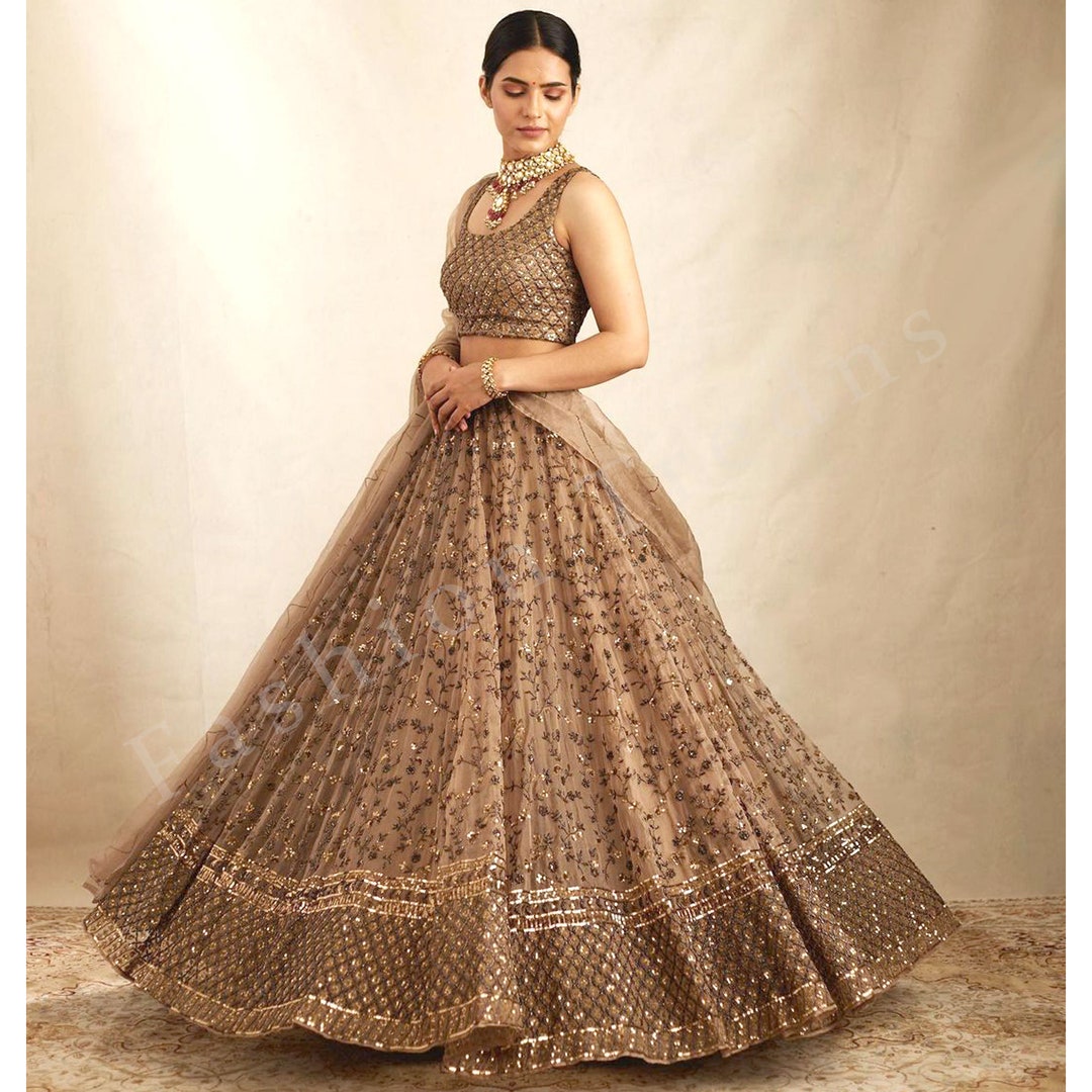 Embellished Indian Bridal Lehenga Front Open Gown for Walima Day – Nameera  by Farooq
