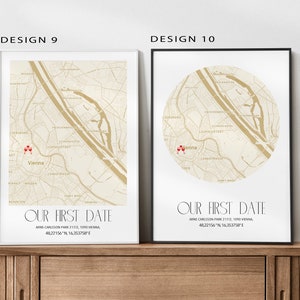 thumbnail image 2 of First Date Map Print - Mark Your Moment 2 of 12