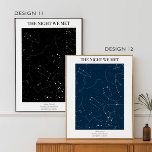 The Night We Met, Custom Star Map by Date, Personalised Engagement Star ...