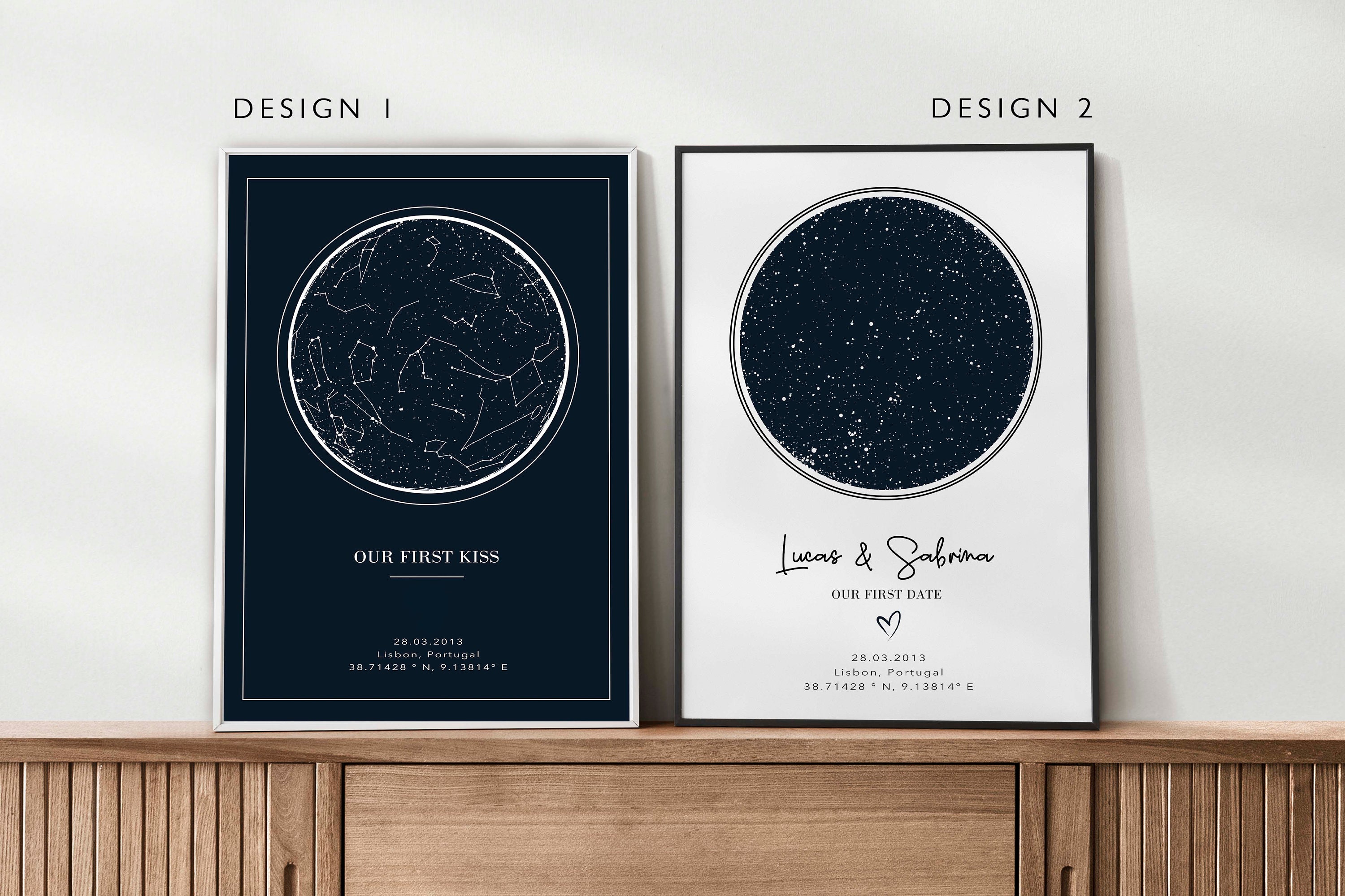 Personalized Night Sky Poster Custom Star Map Night Sky Print Star Map ...