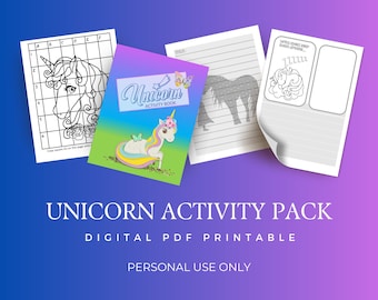 Unicorn Activity Pack, Coloring Pages for Kids, Coloring Books for Kids