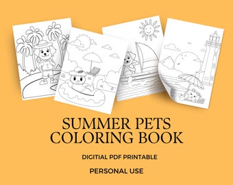 Summer Pets Coloring Pages