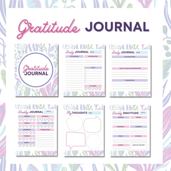 Gratitude Journal, Gratitude Journal Printable, Gratitude Journal