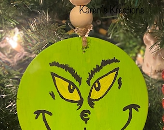 Hand Painted Grinch Ornament