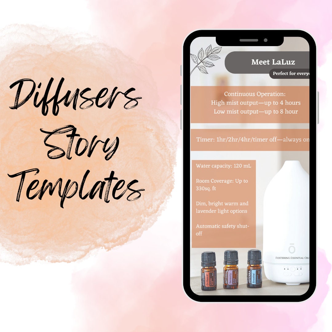 Essential Oil Templates Doterra Diffuser Essential Oil Etsy
