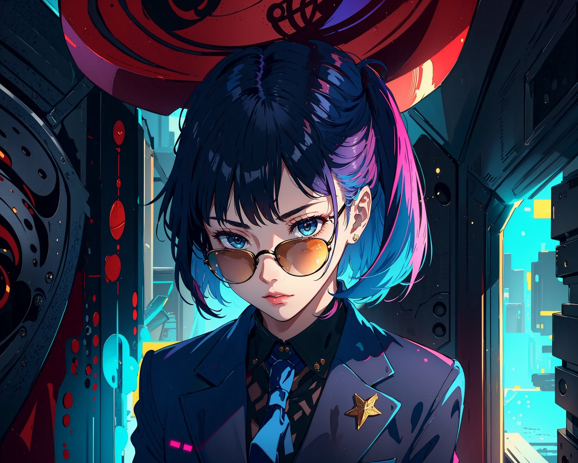 Cyberpunk manga girls in black : r/midjourney