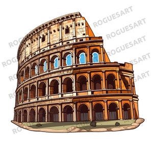 Colosseum Clipart PNG, Sticker, Digital Download, Printable, Sublimation, Transparent